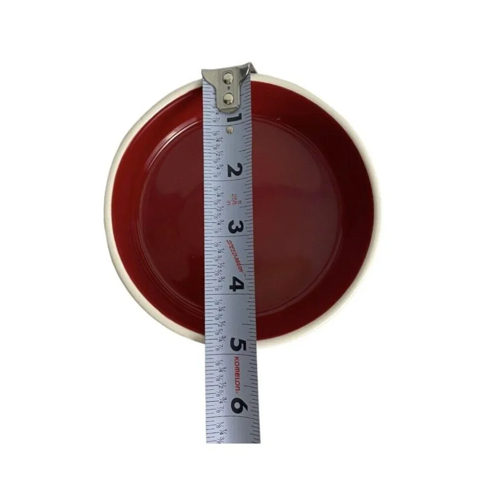 Rae Dunn MERRY CATMAS Cat Food Water Dish Red White 5